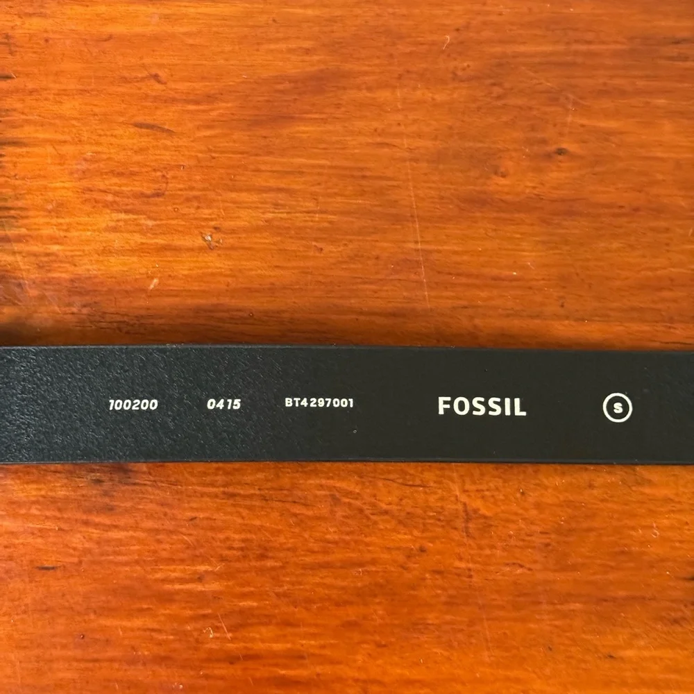 Fossil Black Belt with Tortoiseshell Gold-Tone Buckle Sz small